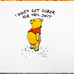 Painting of Winnie the Pooh hangover