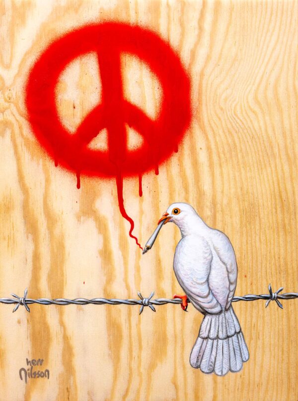 Peace dove smoking